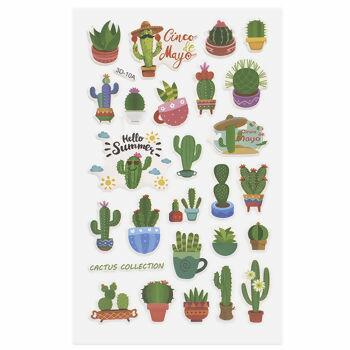 cartela adesivo cactus